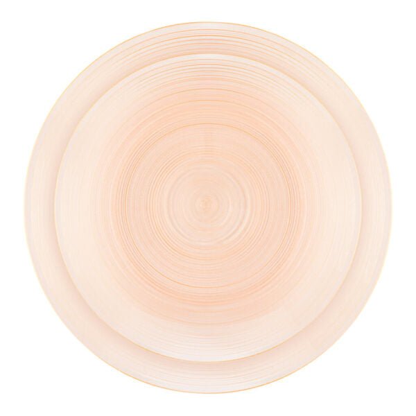 32 Pack Peach Transparent Round Plastic Dinnerware Set (16 Guests) - Crystal Design - Pro Linens