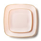 32 Pack Pink and Gold Square Plastic Dinnerware Set (16 Guests) - Classic Square - Pro Linens