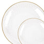 32 Piece Combo Clear Hammered Round Plastic Dinnerware Set (16 Servings) - Organic Hammered - Pro Linens