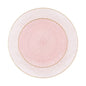 32 Piece Combo Pink/Gold Hammered Round Plastic Dinnerware Set (16 Servings) - Organic Hammered - Pro Linens