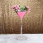 4 Pack 18" Long Stem Clear Plastic Martini Glass Flower Vases, Wedding Centerpieces Pro Linens