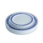 40 Pack Blue and Silver Round Plastic Dinnerware Value Set (20 Guests) - Royal - Pro Linens