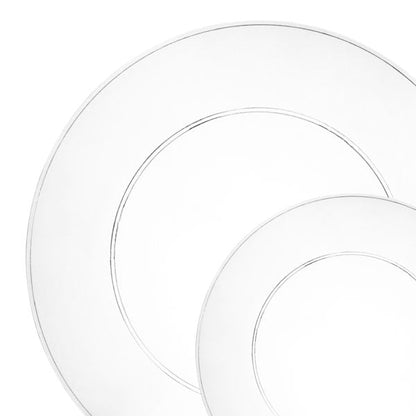 40 Piece Combo Clear Round Plastic Dinnerware Set (20 Servings) - Mod - Pro Linens