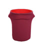 41-50 Gallons Burgundy Stretch Spandex Round Trash Bin Container Cover Pro Linens