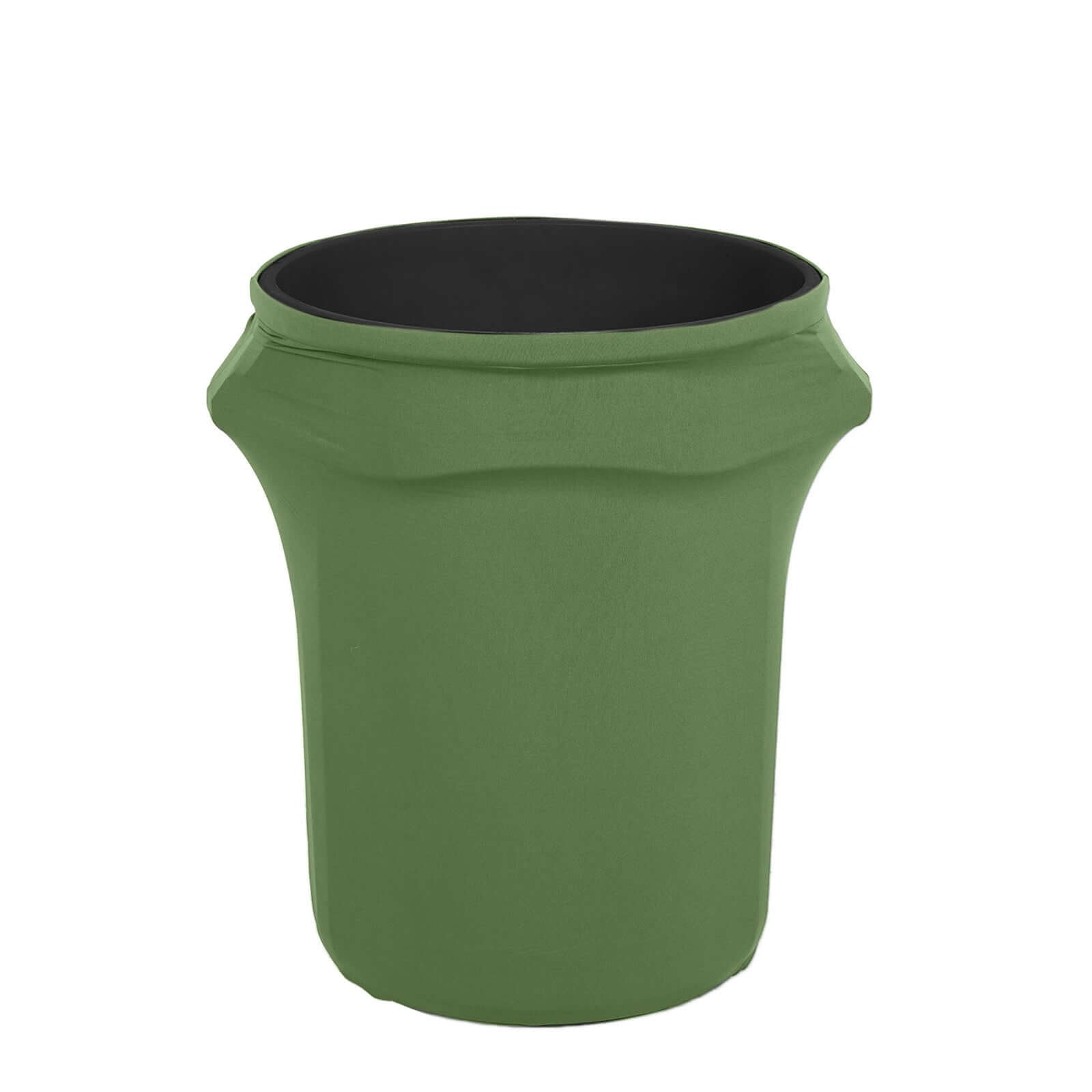 41-50 Gallons Green Stretch Spandex Round Trash Bin Container Cover Pro Linens