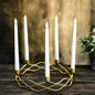 5 Arm Gold Metal Taper Candle Wreath Candelabra Candlestick Holder - 12" Round Pro Linens