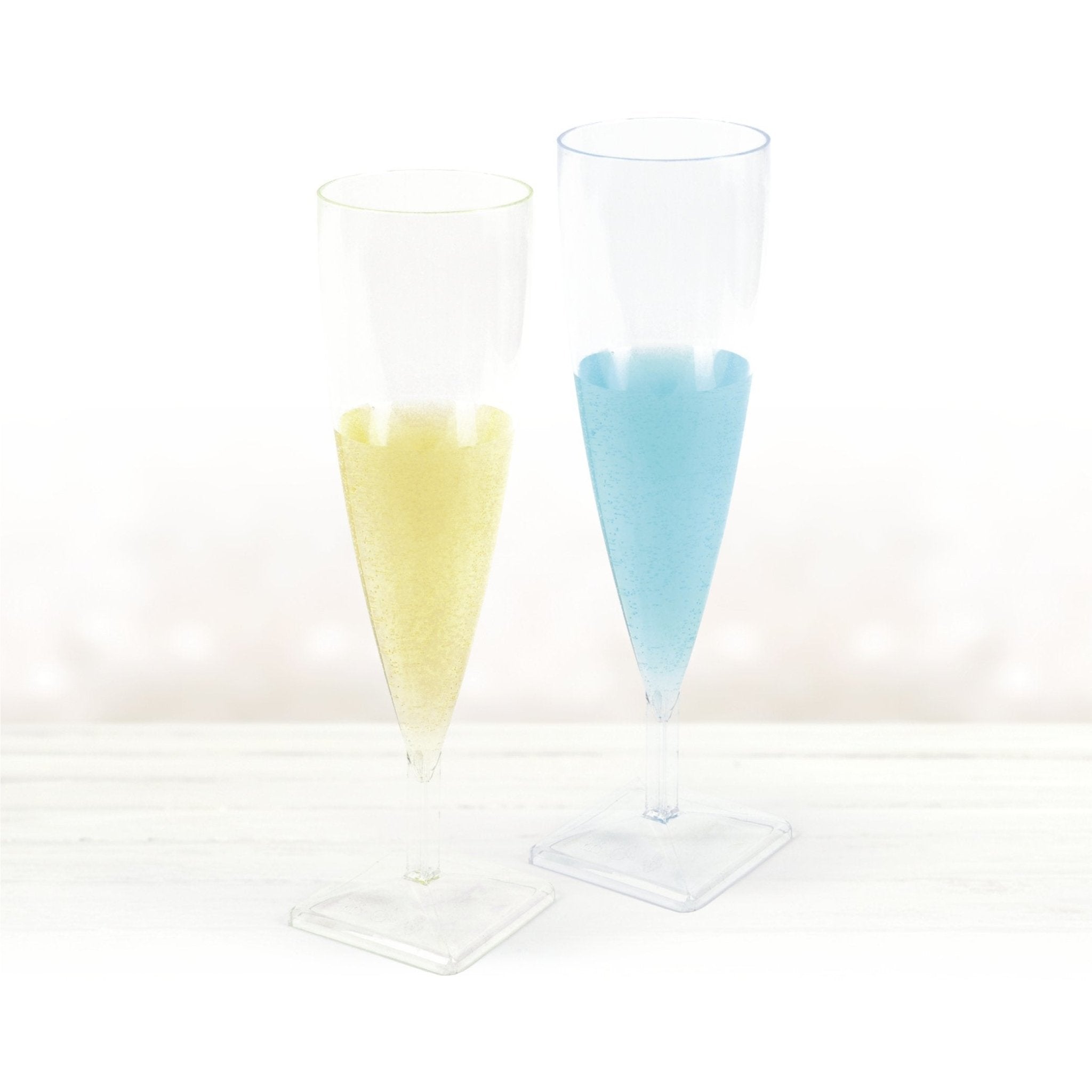 5 oz. Clear Plastic Champagne Flute 6 Count - Pro Linens