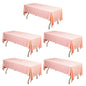 5 Pack Pink Checkered Rectangle Plastic Table Covers, 54"x108" PVC Waterproof Disposable Tablecloths - Pro Linens