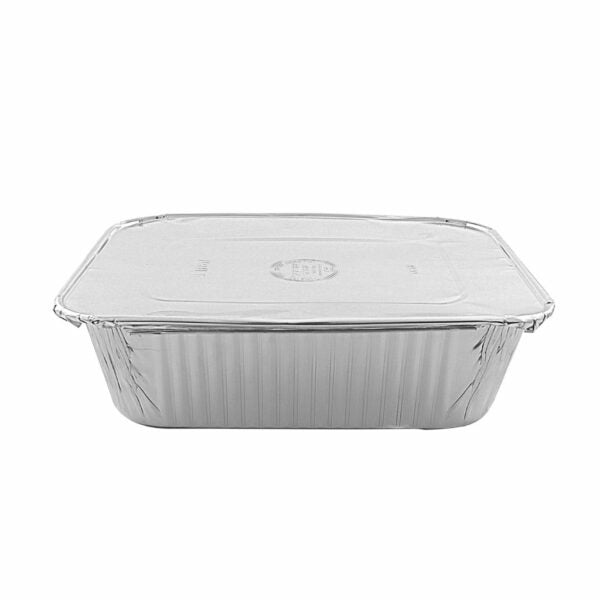 5 Pound Aluminum Pans With Foil Lids - 10 Sets - Pro Linens