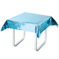 50"x50" Turquoise Metallic Foil Square Tablecloth, Disposable Table Cover - Pro Linens