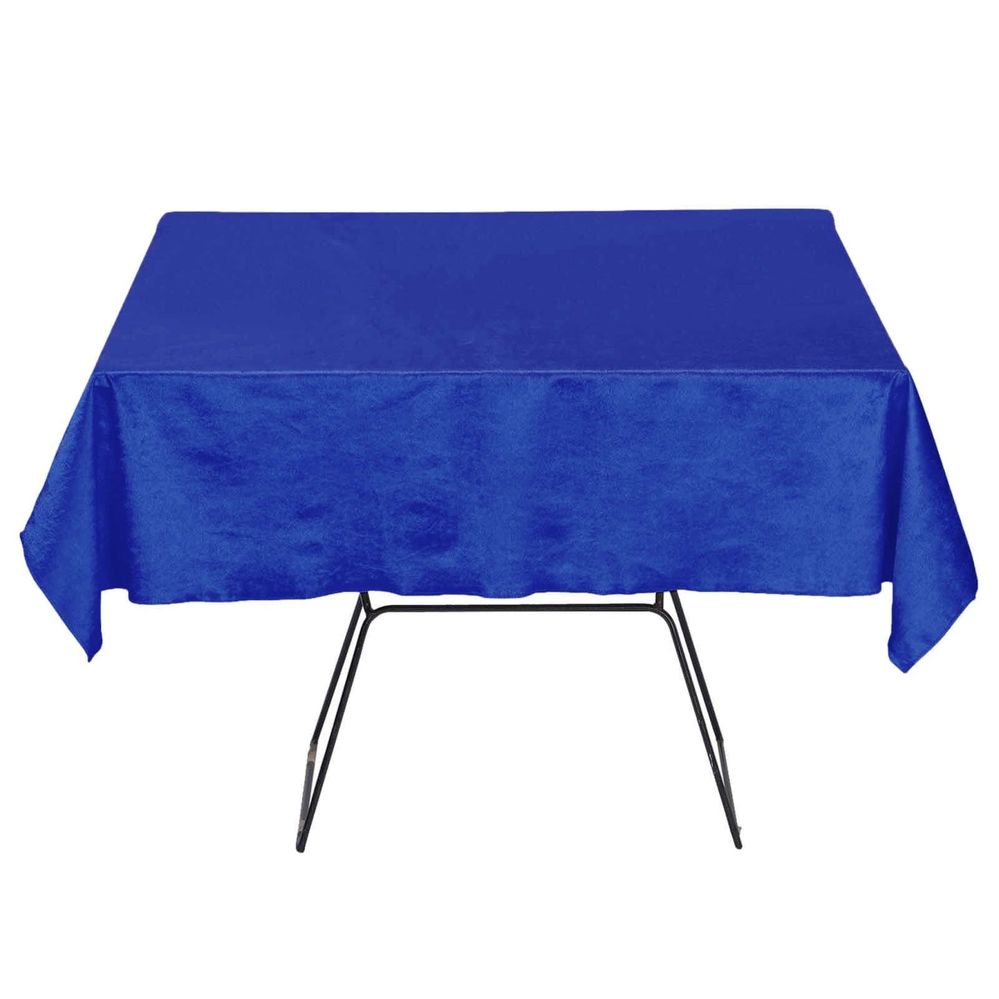 54"x54" Royal Blue Seamless Premium Velvet Square Tablecloth, Reusable Linen Pro Linens