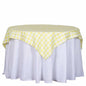 54"x54" White Yellow Seamless Buffalo Plaid Square Table Overlay, Checkered Gingham Polyester Table Overlay Pro Linens