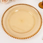 6 Pack 13" Amber Gold Acrylic Plastic Beaded Rim Charger Plates Pro Linens