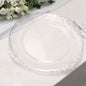 6 Pack 13" Clear Silver Embossed Baroque Round Charger Plates With Antique Design Rim Pro Linens