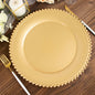 6 Pack 13" Gold Acrylic Plastic Beaded Rim Charger Plates Pro Linens