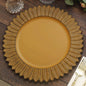 6 Pack 13" Matte Mustard Yellow Sunflower Disposable Charger Plates, Plastic Round Dinner Serving Trays Pro Linens