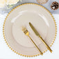 6 Pack 13" Taupe Gold Acrylic Plastic Beaded Rim Charger Plates Pro Linens