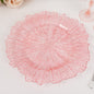 6 Pack 13" Transparent Blush Round Reef Acrylic Plastic Charger Plates, Dinner Charger Plates Pro Linens