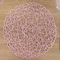 6 Pack 15" Blush Woven Fiber Disposable Placemats, Round Table Mats Pro Linens