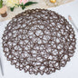 6 Pack 15" Dark Brown Woven Fiber Disposable Placemats, Round Table Mats Pro Linens