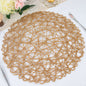 6 Pack 15" Natural Woven Fiber Disposable Placemats, Round Table Mats Pro Linens