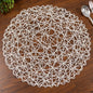 6 Pack 15" White Woven Fiber Disposable Placemats, Round Table Mats Pro Linens