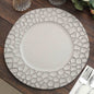 6 Pack Matte Finish Gray Hammered Charger Plates, Flat Modern Dinner Serving Plates - 13" Pro Linens