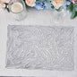 6 Pack Silver Metallic Vinyl Placemats, Non-Slip Wheat Design Rectangle Table Mats 12"x18" Pro Linens