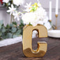 6" Shiny Gold Plated Ceramic Letter "C" Sculpture Bud Vase, Flower Planter Pot Table Centerpiece Pro Linens