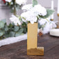 6" Shiny Gold Plated Ceramic Letter "L" Sculpture Bud Vase, Flower Planter Pot Table Centerpiece Pro Linens