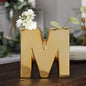 6" Shiny Gold Plated Ceramic Letter "M" Sculpture Bud Vase, Flower Planter Pot Table Centerpiece Pro Linens