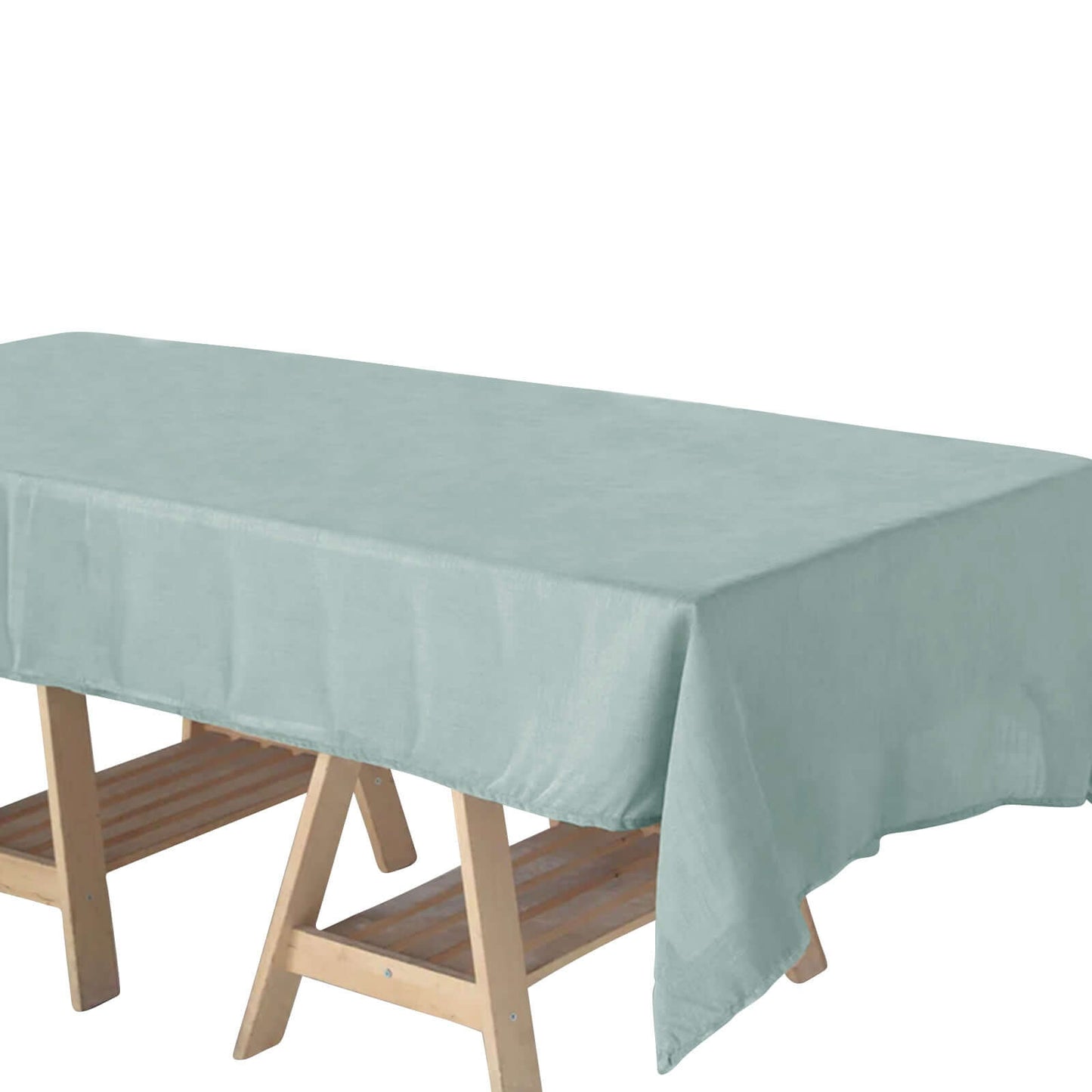 60"x102" Dusty Blue Rectangular Tablecloth, Linen Table Cloth With Slubby Textured, Wrinkle Resistant - Pro Linens