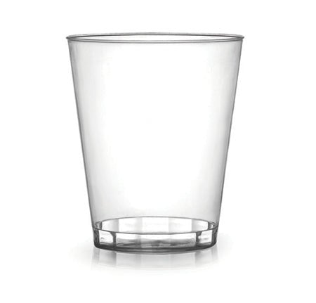 7 Oz Clear Hard Plastic Tumbler Round Party Cups - 20 Pack - Pro Linens