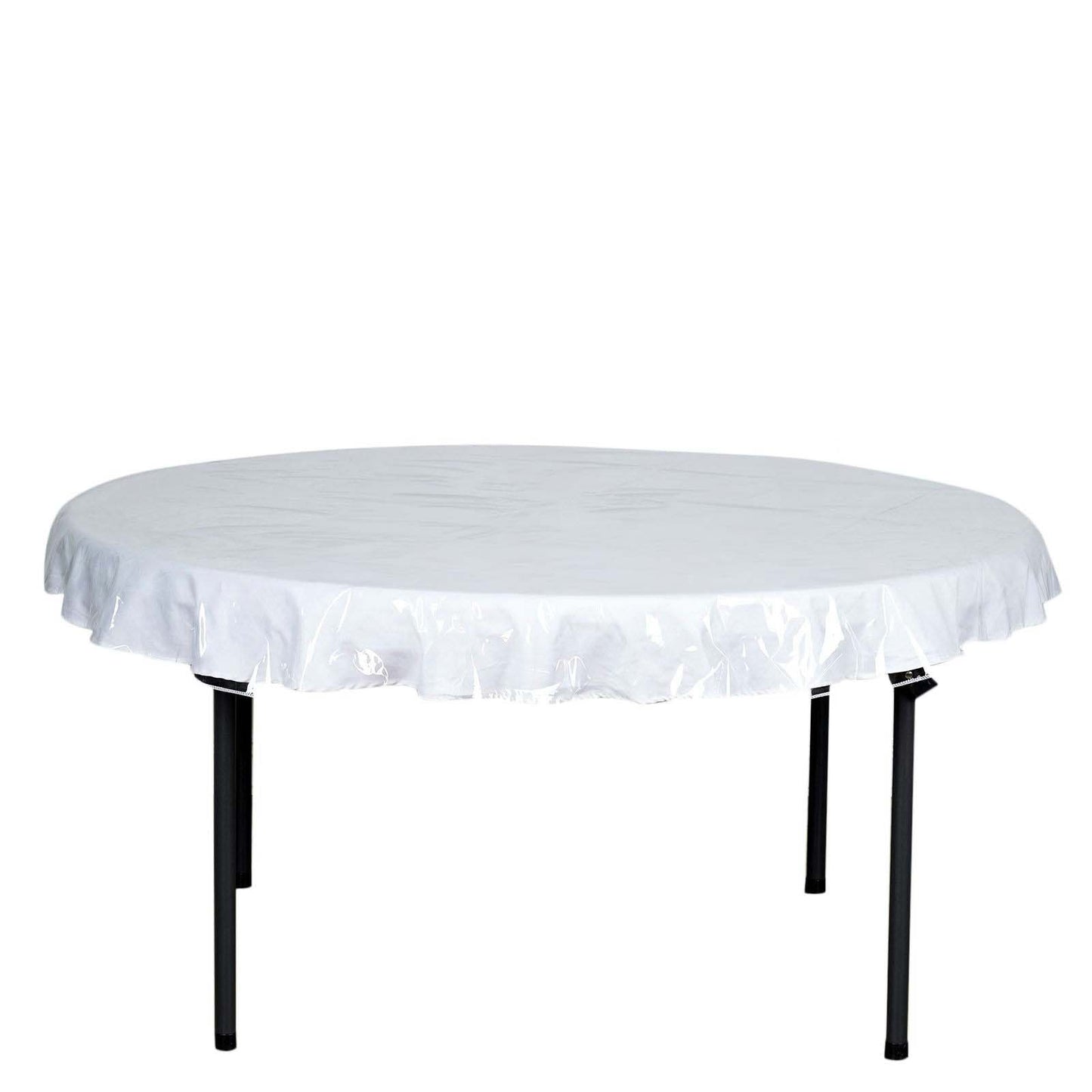 70" Clear 10 Mil Thick Eco-friendly Vinyl Waterproof Tablecloth PVC Round Disposable Tablecloth Pro Linens