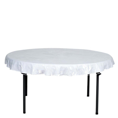 70" Clear 10 Mil Thick Eco-friendly Vinyl Waterproof Tablecloth PVC Round Disposable Tablecloth Pro Linens