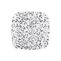 7.25" Black and White Square Leaf Plastic Plates 10 Pack - Organic Leaf - Pro Linens