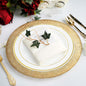 8 Pack 13" Round Glass Charger Plates With Metallic Gold Spray Rim Pro Linens