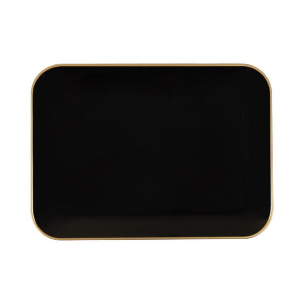 8" x 11" Organic Black and Gold Rectangle Serving Dish - 2 Pack - Pro Linens