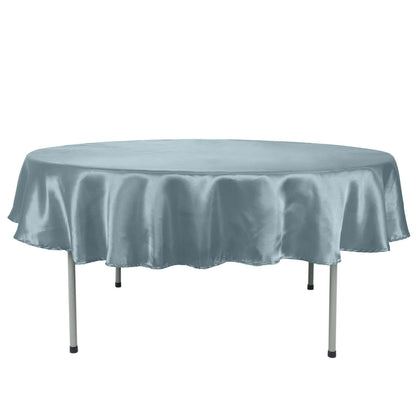 90" Dusty Blue Satin Round Tablecloth Pro Linens