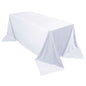 90"x132" White Seamless Premium Velvet Rectangle Tablecloth, Reusable Linen for 6 Foot Table With Floor - Length Drop - Pro Linens