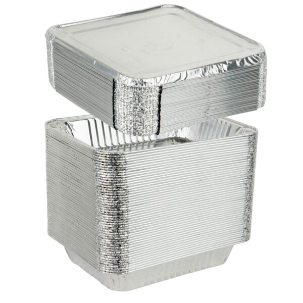 9×13 Pans/Lids Combo Deep Aluminum Pans - 50 Sets - Pro Linens