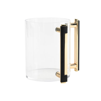 Acrylic Wash Cup Black and Gold Handle - Pro Linens