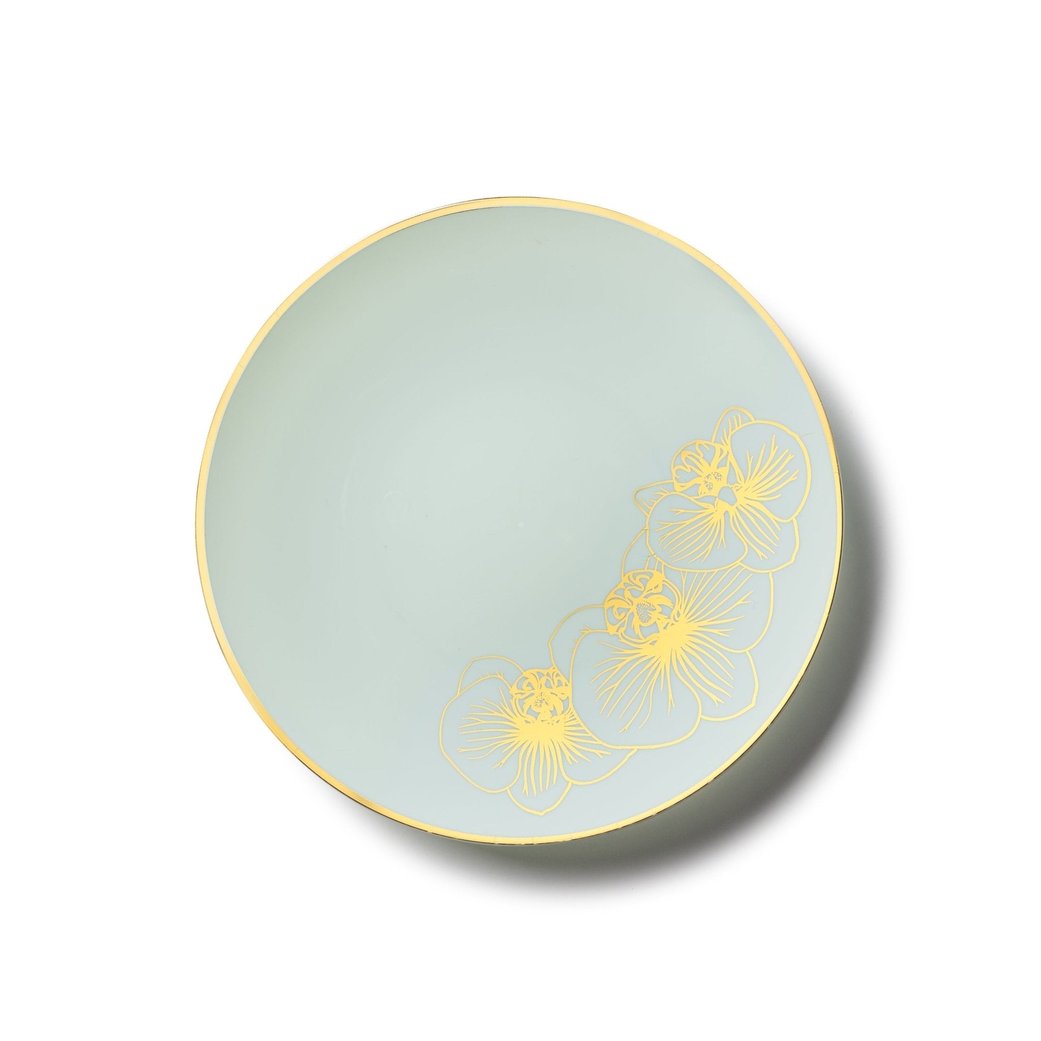 Antique Turquoise and Gold Round Plastic Plates - Orchid - Pro Linens