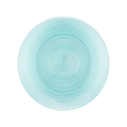 Aqua Transparent Round Plastic Plates - Crystal Design - Pro Linens