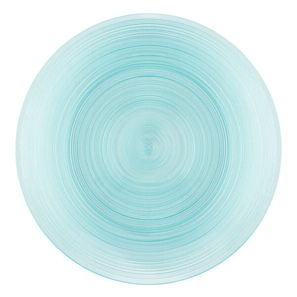 Aqua Transparent Round Plastic Plates - Crystal Design - Pro Linens