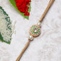 Beige Round Kundan Rakhi rakhi PRO Indian