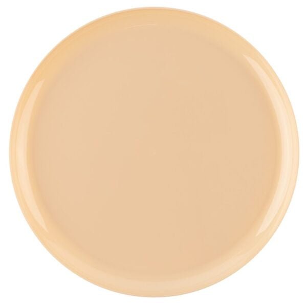 Beige Round Plastic Plates 10 Pack - Edge - Pro Linens