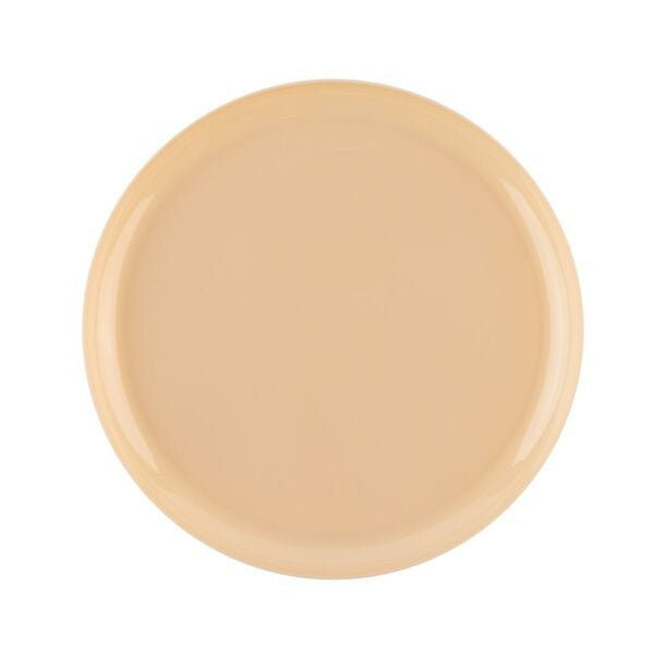 Beige Round Plastic Plates 10 Pack - Edge - Pro Linens