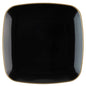 Black and Gold Rim Square Plastic Plates 10 Pack - Organic Plate Pro Linens