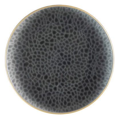 Black and Gold Rim Transparent Hammered 13″ Round Plastic Charger Plate - 4 Pack - Pro Linens